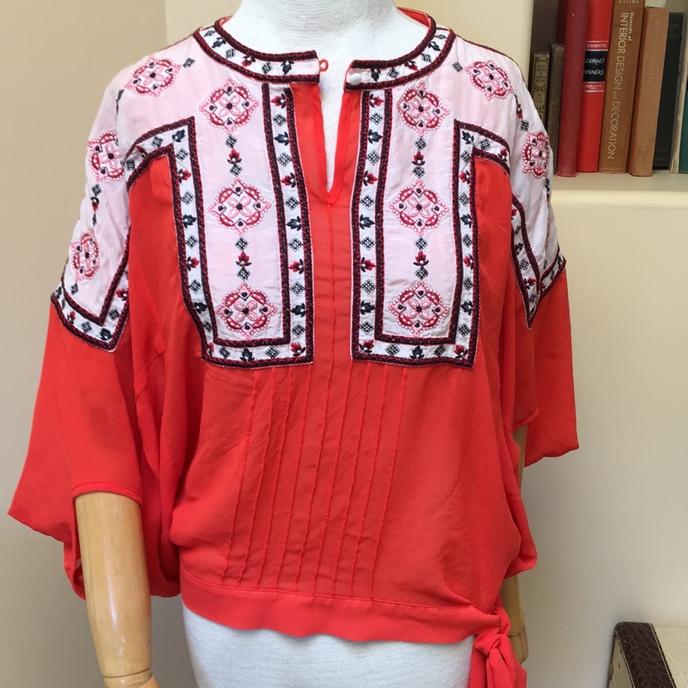 Miss Me MM Couture Embroidered Boho Blouse Size M